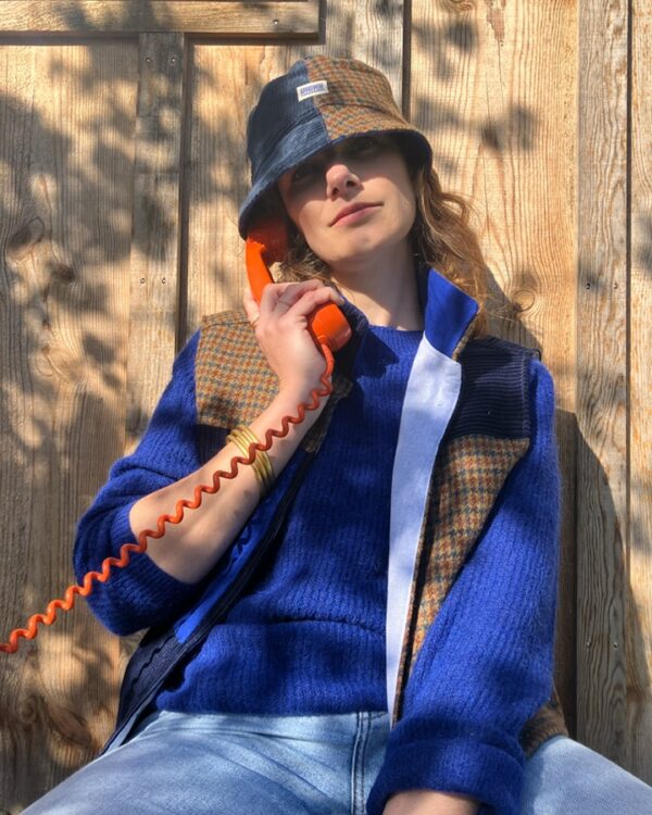 Veste tweed velours
